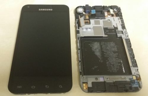 Gute Qualität LCD-Bildschirm 800x480 Samsung mit Rahmen für S2 i9100 LCD mit Analog-Digital wandler Schwarzem Ventes