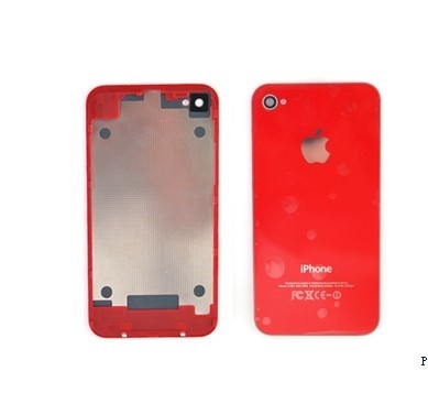Gute Qualität Umwandlungsausrüstung iphone 4 Soem-Teil-rotes Rückendeckel-Glas, Batterie-Wohnung Ventes